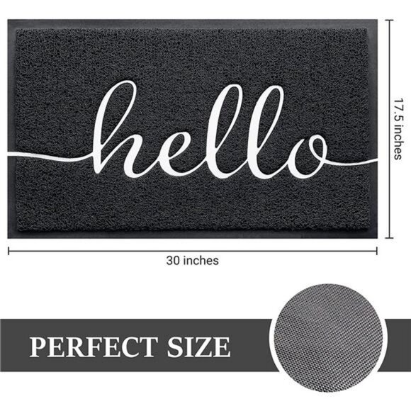 30"x17.5",Black, Durable Welcome Floor Mat Front Doormat Indoor Outdoor Door Rug - Picture 3 of 6